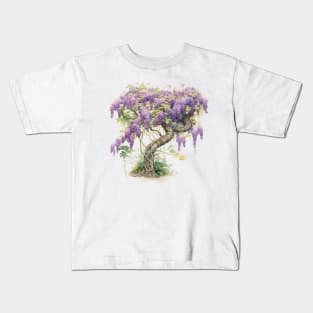 Wisteria Watercolor Kids T-Shirt